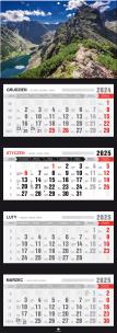 Okładka książki Kalendarz 2025 czterodzielny Tatry