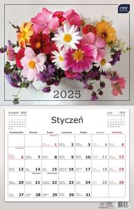 Opakowanie Kalendarz 2025 jednodzielny 32x50cm Kwiaty