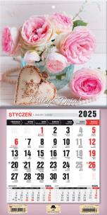 Okładka książki Kalendarz 2025 jednodzielny mini z mag. Kwiaty