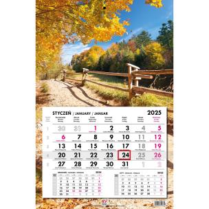 Opakowanie Kalendarz 2025 jednodzielny płaski Krajobrazy
