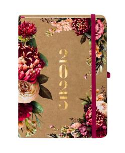 Okładka książki Kalendarz 2025 Kraft Piwonia A5 TNS