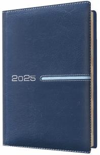 Kalendarz 2025 książkowy A4 tygodniowy niebieski. Wydawca: Evena. Multiszop.pl Opakowanie Kalendarz 2025 książkowy A4 tygodniowy niebieski