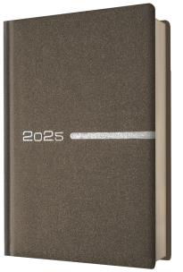 Kalendarz 2025 książkowy A5 dzienny brązowy. Wydawca: Evena. Multiszop.pl Opakowanie Kalendarz 2025 książkowy A5 dzienny brązowy
