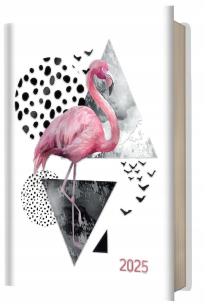 Kalendarz 2025 książkowy A5 dzienny flaming. Wydawca: Evena. Multiszop.pl Opakowanie Kalendarz 2025 książkowy A5 dzienny flaming