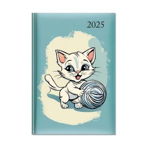 Kalendarz 2025 książkowy B6 dzienny Kotek. Wydawca: Sapt. Multiszop.pl Opakowanie Kalendarz 2025 książkowy B6 dzienny Kotek
