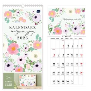 Opakowanie Kalendarz 2025 motywacyjny 22x46cm Kwiaty