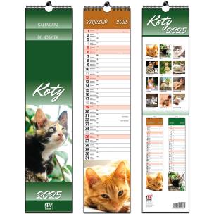Opakowanie Kalendarz 2025 paskowy 13 planszowy Koty