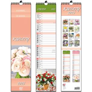 Opakowanie Kalendarz 2025 paskowy 13 planszowy Kwiaty