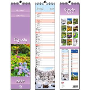 Opakowanie Kalendarz 2025 paskowy 13 planszowy Ogrody