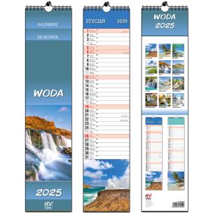 Opakowanie Kalendarz 2025 paskowy 13 planszowy Woda