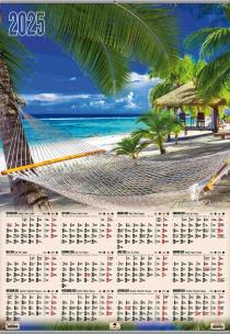Opakowanie Kalendarz 2025 plakatowy B1 listwowany Tropik KP-B1 VP.6