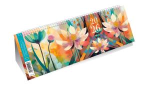 Opakowanie Kalendarz 2025 poziomy ze spiralką kwiaty