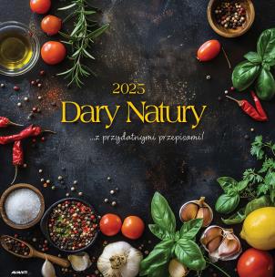 Kalendarz 2025 ścienny albumowy Dary natury. Autor: Avanti. Multiszop.pl Okładka książki Kalendarz 2025 ścienny albumowy Dary natury