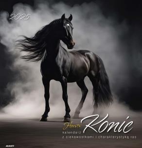 Okładka książki Kalendarz 2025 ścienny albumowy Konie