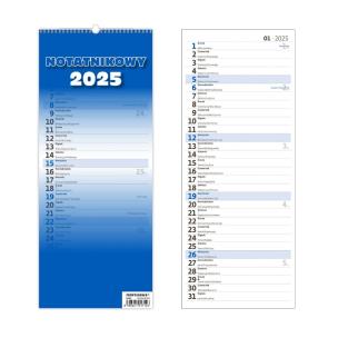 Kalendarz 2025 Slim Notatnikowy. Wydawca: Helma 365. Multiszop.pl Opakowanie Kalendarz 2025 Slim Notatnikowy