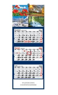 Kalendarz 2025 trójdzielny 4 pory roku. Wydawca: Evena. Multiszop.pl Opakowanie Kalendarz 2025 trójdzielny 4 pory roku