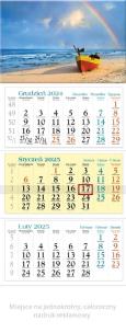 Okładka książki Kalendarz 2025 trójdzielny Bałtyk