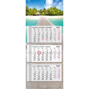 Opakowanie Kalendarz 2025 trójdzielny główka płaska Malediwy