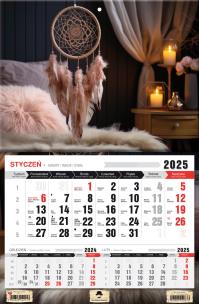Okładka książki Kalendarz 2025 Trójdzielny jednodzielny Łapacz...