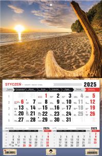 Okładka książki Kalendarz 2025 Trójdzielny jednodzielny Plaża
