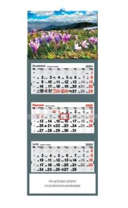 Kalendarz 2025 trójdzielny krokusy. Wydawca: Evena. Multiszop.pl Opakowanie Kalendarz 2025 trójdzielny krokusy