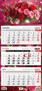Okładka książki Kalendarz 2025 Trójdzielny płaska główka Bukiet
