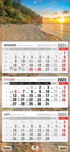 Okładka książki Kalendarz 2025 Trójdzielny płaska główka Plaża