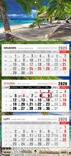 Okładka książki Kalendarz 2025 Trójdzielny płaska główka Tropik