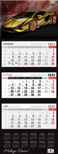 Okładka książki Kalendarz 2025 Trójdzielny Premium Lux Car