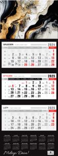 Okładka książki Kalendarz 2025 Trójdzielny Premium Marmur