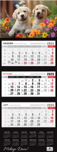 Okładka książki Kalendarz 2025 Trójdzielny Premium Pieski