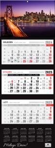 Okładka książki Kalendarz 2025 Trójdzielny Premium San Francisco
