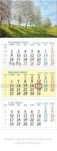 Okładka książki Kalendarz 2025 trójdzielny Wiosna