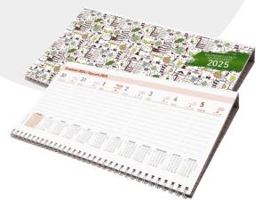 Opakowanie Kalendarz 2025 tygodniowy leżący na podstawce