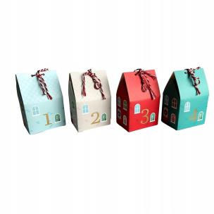 Opakowanie Kalendarz adwentowy domki craft 24szt