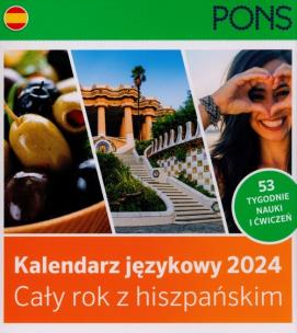 Kalendarz językowy 2024 Cały rok z Hiszpańskim PONS. Autor:   Praca zbiorowa. Multiszop.pl Okładka książki Kalendarz językowy 2024 Cały rok z Hiszpańskim PONS