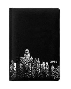 Kalendarz książkowy 2024 A5 dzienny czarny srebro. Wydawca: Evena. Multiszop.pl Opakowanie Kalendarz książkowy 2024 A5 dzienny czarny srebro
