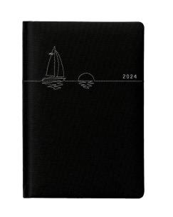Kalendarz książkowy 2024 A5 dzienny haft czarny. Wydawca: Evena. Multiszop.pl Opakowanie Kalendarz książkowy 2024 A5 dzienny haft czarny