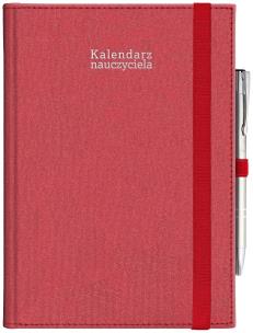 Okładka książki Kalendarz naucz. 2024/2025 A5 tyg. gumka czerwony