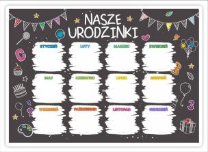 Kalendarz urodzinowy - Tablica kredowa. Wydawca: LearnHow. Multiszop.pl Opakowanie Kalendarz urodzinowy - Tablica kredowa