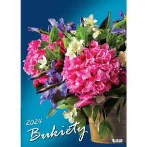 Kalendarz wieloplanszowy 2024 duży ścienny Bukiety. Wydawca: Evena. Multiszop.pl Opakowanie Kalendarz wieloplanszowy 2024 duży ścienny Bukiety