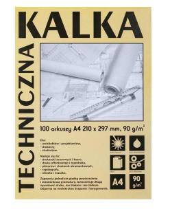 Kalka kreślarska A4/100 arkuszy 90g. Wydawca: Koh-I-Noor. Multiszop.pl Opakowanie Kalka kreślarska A4/100 arkuszy 90g
