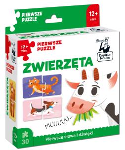 Okładka książki Kapitan Nauka. Zwierzęta. Pierwsze puzzle