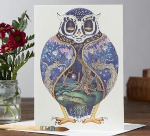 Opakowanie Karnet A062 B6 + koperta Niebieska sowa