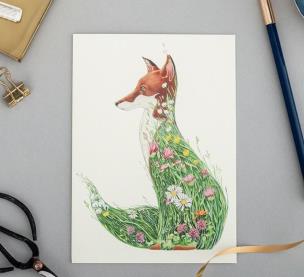 Opakowanie Karnet A079 B6 + koperta Lis na łące