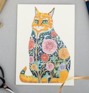 Opakowanie Karnet A083 B6 + koperta Rudy kot