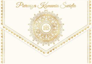 Opakowanie Karnet A5 koperta Komunia IHS