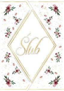 Opakowanie Karnet A5 ślub Róże z tortu