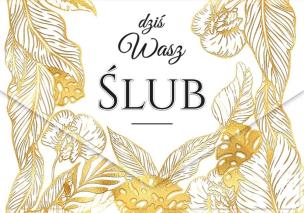 Opakowanie Karnet A5 ślub Złote liście