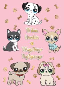 Opakowanie Karnet B6 Urodziny - Pieski